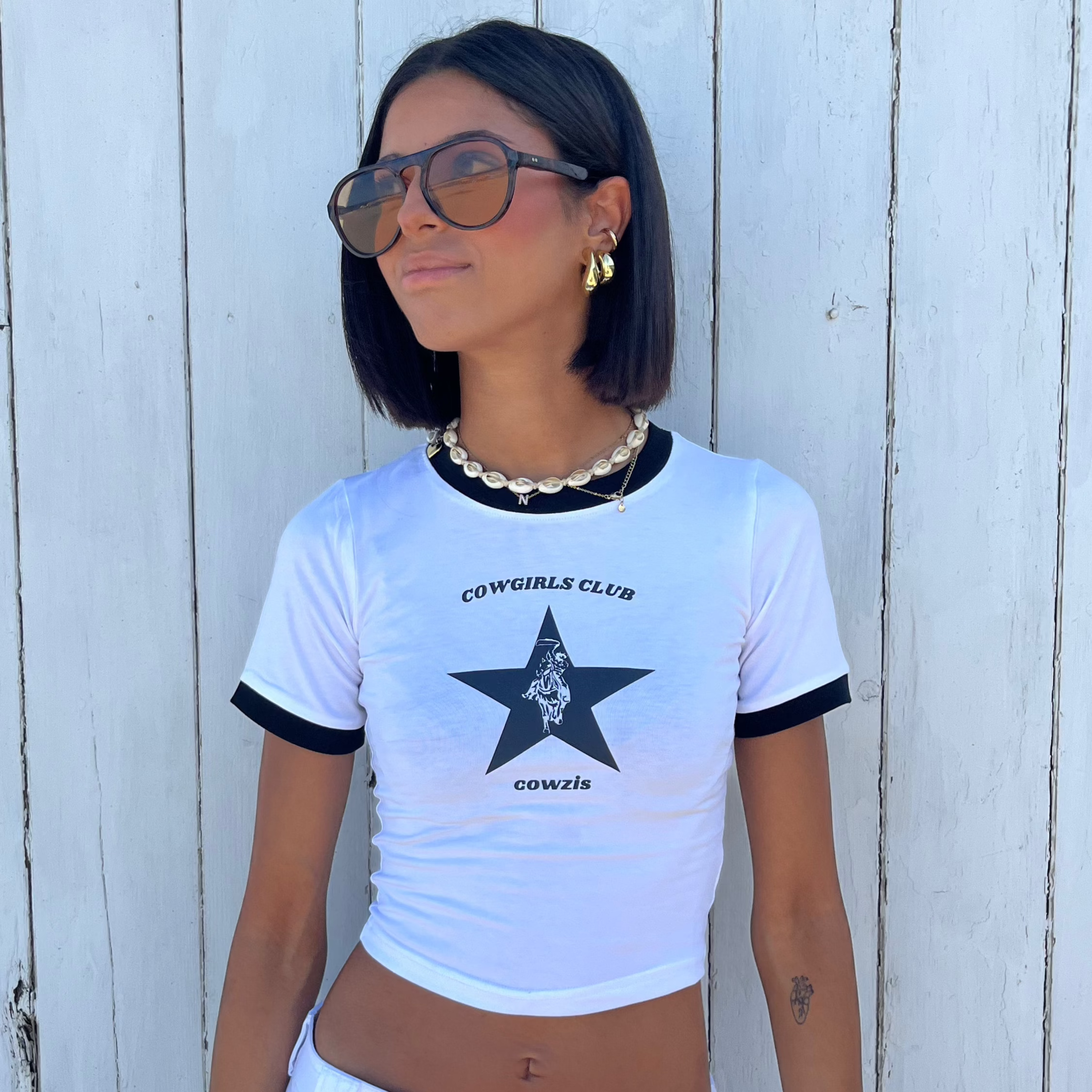 COWGIRLS CLUB WHITE TOP